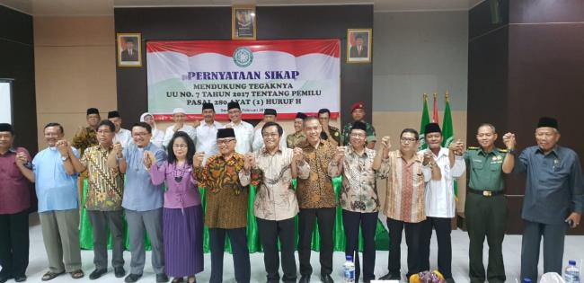 Para Tokoh Agama Provinsi Banten, Menyatakan Sikap Untuk Wujudkan Pemilu Damai 2019.