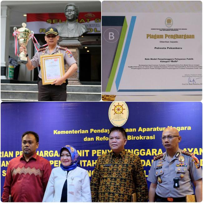 MenPAN-RB Kembali Beri Penghargaan kepada  Polresta Pekanbaru