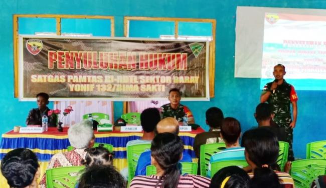 Satgas Yonif 132/BS, Gelar Penyuluhan Hukum di Perbatasan
