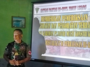 Satgas Pamtas RI-RDTL Yonif 132/BS, Berikan Pengobatan Terbatas Bagi Masyarakat Perbatasan
