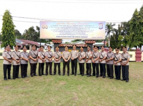 Kapolres Kampar Pimpin Upacara Sertijab Kabag Ops, 3 Kasat dan 3 Kapolsek Jajaran