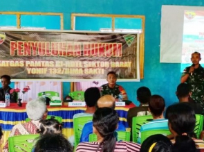 Satgas Yonif 132/BS, Gelar Penyuluhan Hukum di Perbatasan