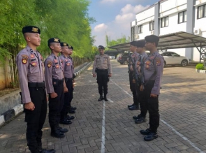 Tingkatkan Pelayanan, Dit Samapta Polda Banten Jamin Keamanan Kantor KPU Provinsi Banten