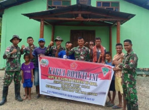 Satgas Yonif 132/BS, Gelar Karya Bhakti Renovasi Gereja di Perbatasan