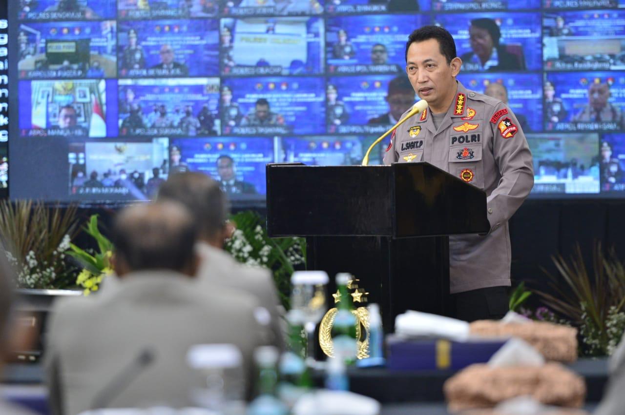 Buka Rakernis Gabungan 4 Divisi, Kapolri Minta Penguatan Transformasi Menuju Polri Presisi 