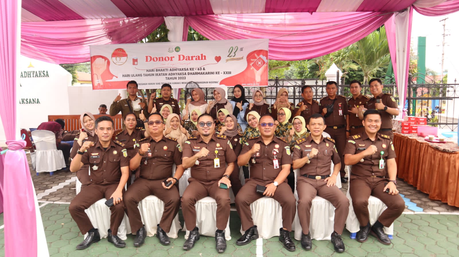 Dalam Rangka Hari Bhakti Adhyaksa Ke 63, Kejari Bungo Gelar Bakti Sosial dan Donor Darah